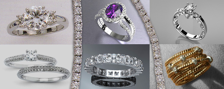 Collage of jewelry items Collage of jewelry items